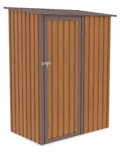 Domek narzędziowy KENT 143x89cm Oak/Brown, metalowy, z drzwiami na zawiasy, wentylowany, kompaktowy schowek na sprzęt ogrodowy i narzędzia Hardmaister - Altany ogrodowe - miniaturka - grafika 1