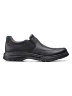 Półbuty męskie - Clarks Skórzane slippersy "Un Brawley" w kolorze czarnym - miniaturka - grafika 1
