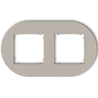 Klawisze i ramki - Ramka podwójna okrągła Karlik MINI - taupe - miniaturka - grafika 1