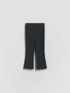 Spodnie i spodenki dla dziewczynek - Reserved - Ocieplane spodnie flare - ciemnoszary - miniaturka - grafika 1