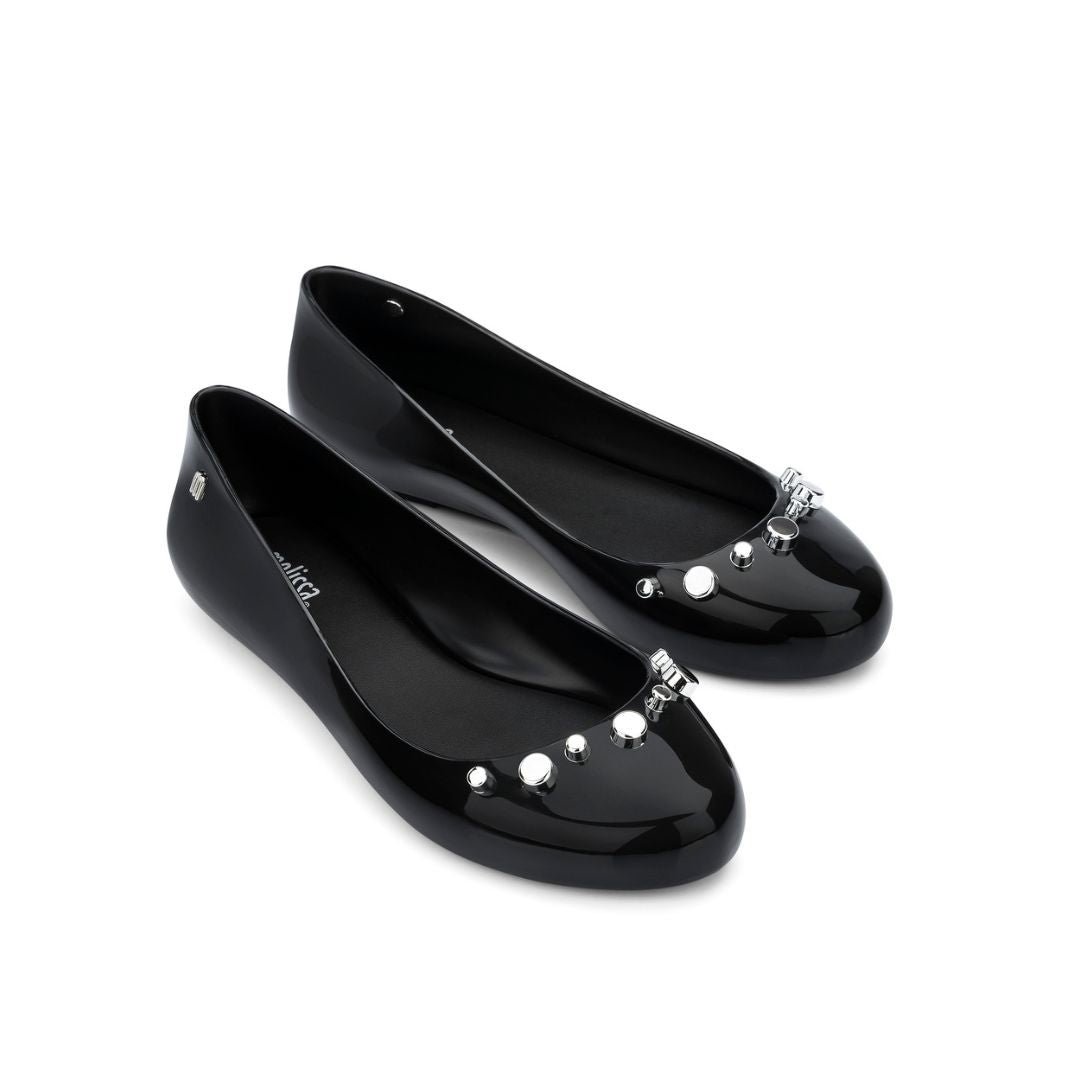 Melissa Sweet Love II Ad Black Silver Baleriny Damskie Czarne/Srebrne 37