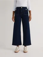 Spodnie damskie - Reserved - Jeansy culotte - granatowy - miniaturka - grafika 1