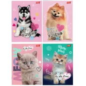 Zeszyty szkolne - 4 SZT. X ZESZYT A5, 16 KARTEK, KRATKA, KOTKI I PIESKI, KAŻDY INNY - miniaturka - grafika 1