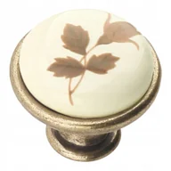 Meble modułowe i akcesoria - Gałka meblowa Gamet GP19 złoty porcelana dekor 2 - miniaturka - grafika 1