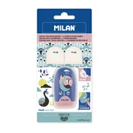 Przybory szkolne - Temperówko-gumka Capsule Peacock + 2 gumki MILAN - miniaturka - grafika 1