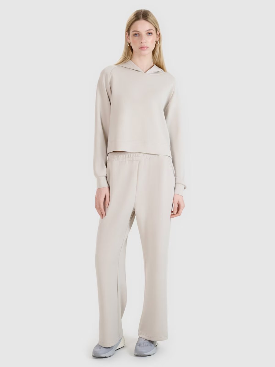 4F Spodnie damskie dresowe z modalem z szerokimi nogawkami 4FWSS25TTROF1011-83S Brązowy Roz. S