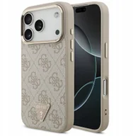 Etui i futerały do telefonów - Etui Guess 4G Triangle Logo MagSafe do iPhone 17 Pro różowy złoty - miniaturka - grafika 1