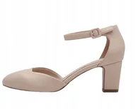 Czółenka - TAMARIS DAMSKIE CZÓŁENKA RÓŻOWE NA OBCASIE Z PASKIEM 39 J3A - miniaturka - grafika 1