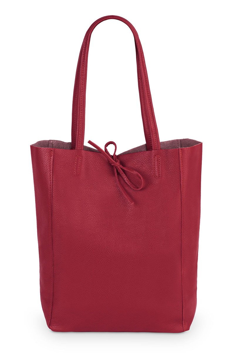 Torba Skórzana Vera Pelle Corda Czerwona