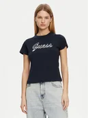 Koszulki i topy damskie - Guess T-Shirt V5GI02 K9RM1 Granatowy Slim Fit - miniaturka - grafika 1