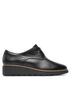 Półbuty damskie - Clarks Oxfordy Sharon Rae 261754164 Czarny - miniaturka - grafika 1