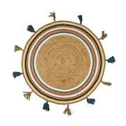 Dywany - Dywan okrągły pleciony z chwostami 90 cm - miniaturka - grafika 1