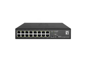 LevelOne GES-2216 łącza sieciowe Zarządzany L2 Gigabit Ethernet (10/100/1000) Czarny - Pozostałe akcesoria sieciowe - miniaturka - grafika 1