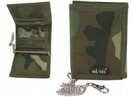 Portfele - Portfel militarny sportowy mocny Mil-Tec zamek rzep z łańcuszkiem WOODLAND - miniaturka - grafika 1