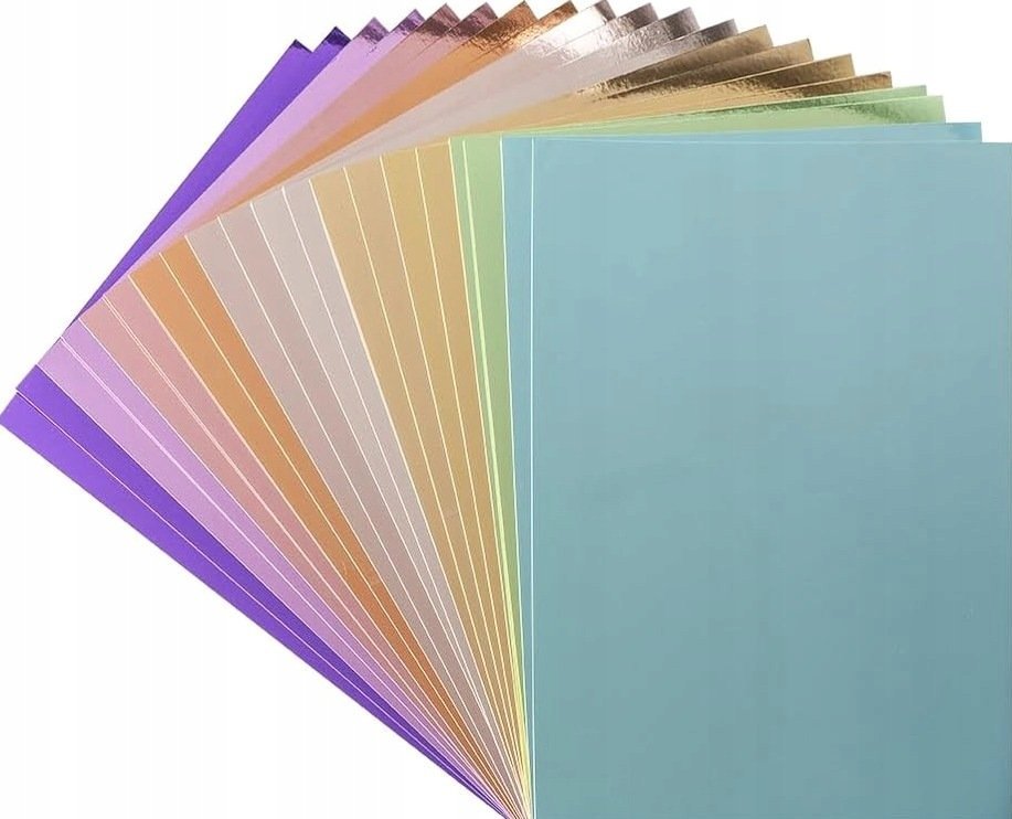 KARTON LUSTRZANY 20 ARKUSZY A4 METALICZNY PAPIER RZEMIEŚLNICZY PASTELLOWY