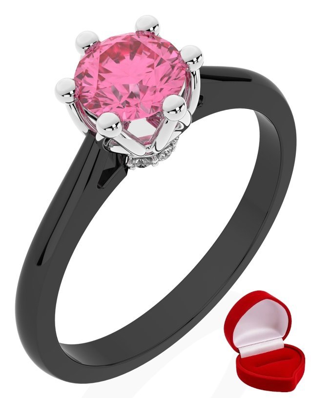 ZŁOTY PIERŚCIONEK ZARĘCZYNOWY 585 14k SZAFIR 0,50 ct CZARNE ZŁOTO R20