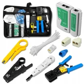 Pozostałe akcesoria sieciowe - Zestaw Narzędzi Sieciowych Rj45 Zaciskarka Tester - miniaturka - grafika 1