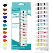 Farby i media malarskie - Farby akrylowe zestaw farb akrylowych 12 szt. x 12 ml farbki do malowania 12x12ml - miniaturka - grafika 1
