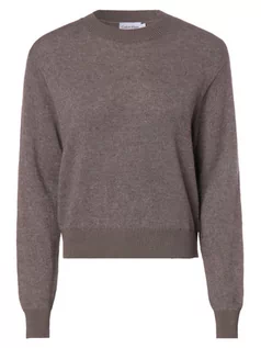 Swetry damskie - Calvin Klein - Sweter damski z dodatkiem alpaki, brązowy|szary - grafika 1