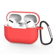 Akcesoria do słuchawek - Hurtel Etui do AirPods Pro silikonowy miękki pokrowiec na słuchawki + brelok karabińczyk zawieszka czerwony (case D) - miniaturka - grafika 1
