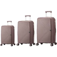 Walizki - Zestaw walizek SEMI LINE T5827-0 Brązowy - miniaturka - grafika 1