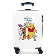 Walizki - Disney Kubuś Puchatek walizka kabinowa biała 38 x 55 x 20 cm sztywne ABS kombinowane zamknięcie boczne 34 l 2 kg 4 podwójne koła - miniaturka - grafika 1