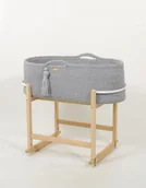 Łóżeczka i kojce - Kosz Mojżesza BOHO Handmade z kołyską - szary - miniaturka - grafika 1