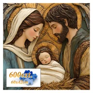 Puzzle - Puzzle Święta Rodzina 600 elem. 42x60cm Boże Narodzenie Jezus Maryja nr 2 - miniaturka - grafika 1