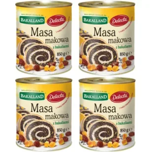 Bakalland Masa makowa z bakaliami zestaw 4 x 850 g - Dodatki do ciast w proszku - miniaturka - grafika 1