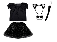 Stroje karnawałowe - ZESTAW KOTEK CZARNY 98-110 5el - miniaturka - grafika 1