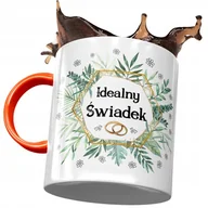 Kubki - Kubek Pomarańczowy Dla Świadka Drużby Na Prezent z Nadrukiem ze Zdjęciem + Opakowanie na prezent (wzór 02) - miniaturka - grafika 1