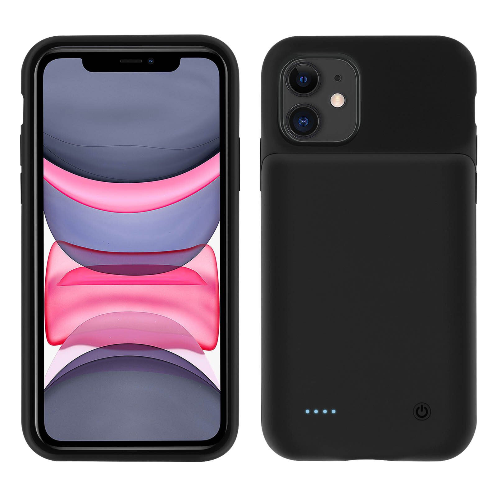 iPhone 11 Hard Case Protection 2 w 1 Bateria 4500 mAh Miękka w dotyku, czarna