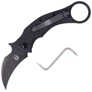Nóż składany FOX Karambit Black Bird by Bastinelli Carbon Fiber / Gray Titanium, PVD Elmax (FX-591 TiCB) - Noże - miniaturka - grafika 1