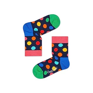 Skarpetki damskie - Happy Socks Big Dot, kolorowe i zabawne, Skarpety dla dzieci, Niebieski-Zielony-Pomarańczowy-Różowy-Czerwony-Żółty (2-3Y) - grafika 1