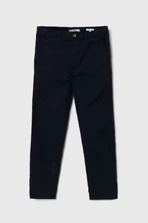 Spodnie i spodenki dla chłopców - Pepe Jeans spodnie dziecięce THEODORE kolor granatowy gładkie - grafika 1