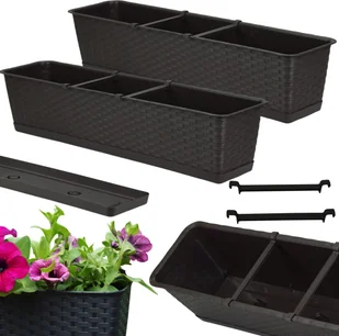 2x Skrzynka balkonowa Ratolla z podstawką ISR700P Doniczka prostokątna - Donice - miniaturka - grafika 1