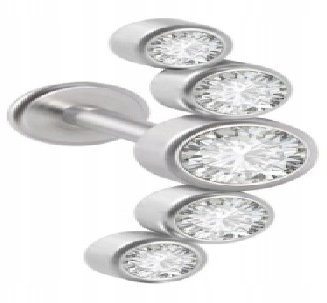 LABRET Śliczny Kolczyk z Cyrkoniami SS316L