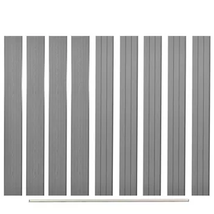 vidaxl Zamienne deski ogrodzeniowe z WPC, 9 szt., 170 cm, szare - Ogrodzenia - miniaturka - grafika 1