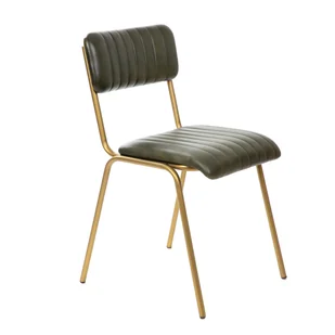 Krzesło do jadalni Krzesło do kuchni Krzesło do salonu Fotel Tapicerka ze skóry bawolej 46x52x78 LUMBAR HOMLA - Krzesła - miniaturka - grafika 1