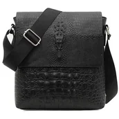 Torby podróżne - Torba Męska Skórzana Na Ramię deForde Czarna Brązowa Wygodna Do Pracy Biznesowa  OS - miniaturka - grafika 1