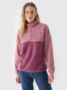 4F Polar ze stójką oversize damski - różowy XL - Bluzy damskie - miniaturka - grafika 1