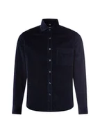 Koszule męskie - Nils Sundström Męska koszula sztruksowa Mężczyźni Regular Fit Bawełna niebieski jednolity, S - miniaturka - grafika 1