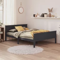 Łóżka - Lumarko Rama łóżka, szara, lite drewno sosnowe, 160 x 200 cm - miniaturka - grafika 1