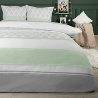 Pościel - Darymex Pościel flanelowa 140x200 Ornamenty szara seledynowa z jedną poszewką 31493/1 Flanela 3 - miniaturka - grafika 1