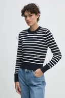 Swetry damskie - Tommy Hilfiger sweter bawełniany kolor granatowy lekki WW0WW43506 - miniaturka - grafika 1