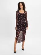 Sukienki - Noisy May Sukienka damska - NMCarrie Kobiety Dzianina czarny|wielokolorowy nadruk, S - miniaturka - grafika 1