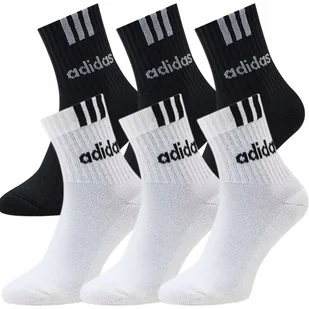 ADIDAS Skarpety MĘSKIE Długie Bawełna 46-48 6 PAR białe + czarne - Skarpetki męskie - miniaturka - grafika 1