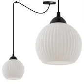 Lampy sufitowe - Lampa sufitowa wisząca Riffle Pająk loft 1xE27 klosz kula czarna/biała Light Home LH - miniaturka - grafika 1