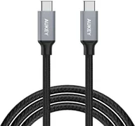Kable USB - Aukey Kabel nylonowy USB-C do USB-C, PD, 60W, 5 Gbps, 1m, czarny - miniaturka - grafika 1