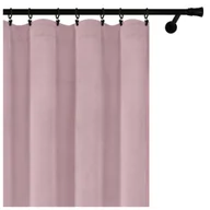 Zasłony - Voppi Zasłona welurowa na taśmie 140 x 250 cm pudrowy róż gotowa zasłona do sypialni lub salonu - miniaturka - grafika 1